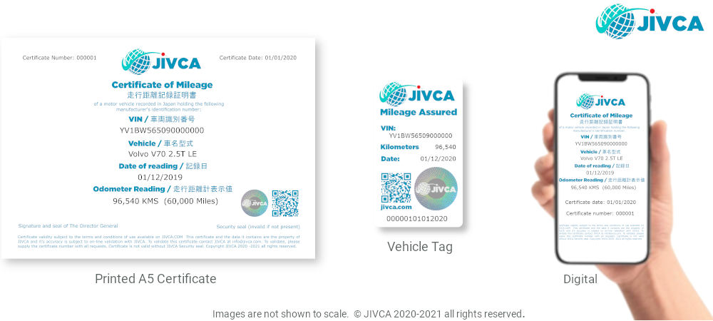 Jivca Certificates And s For Vehicle Mileage